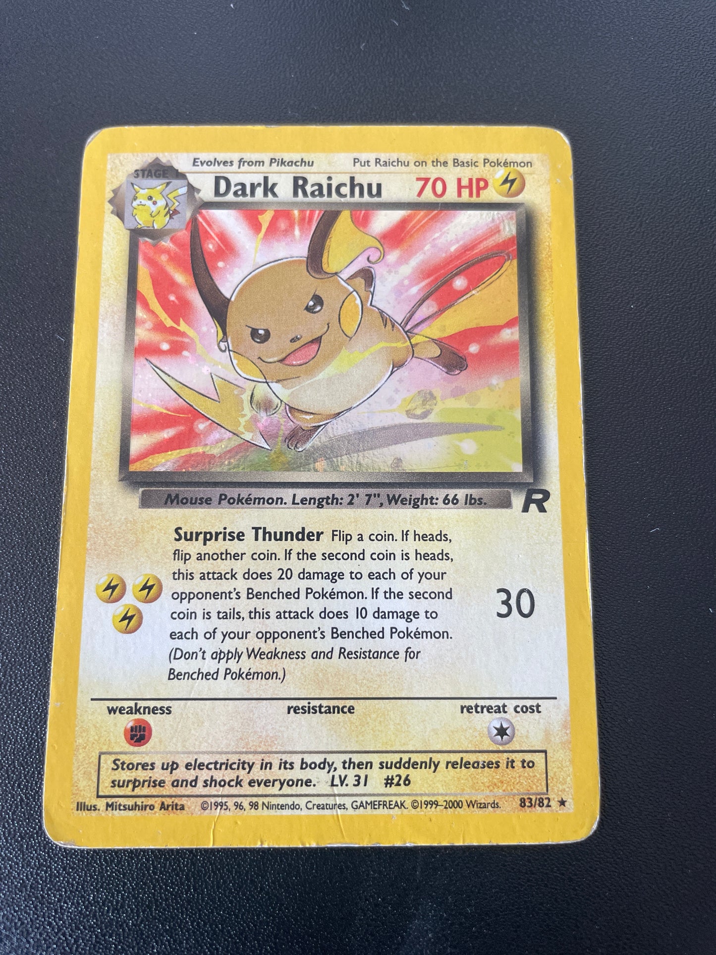 Dark Raichu ED2 83/82 - Team Rocket - EN - F:EX B:GD