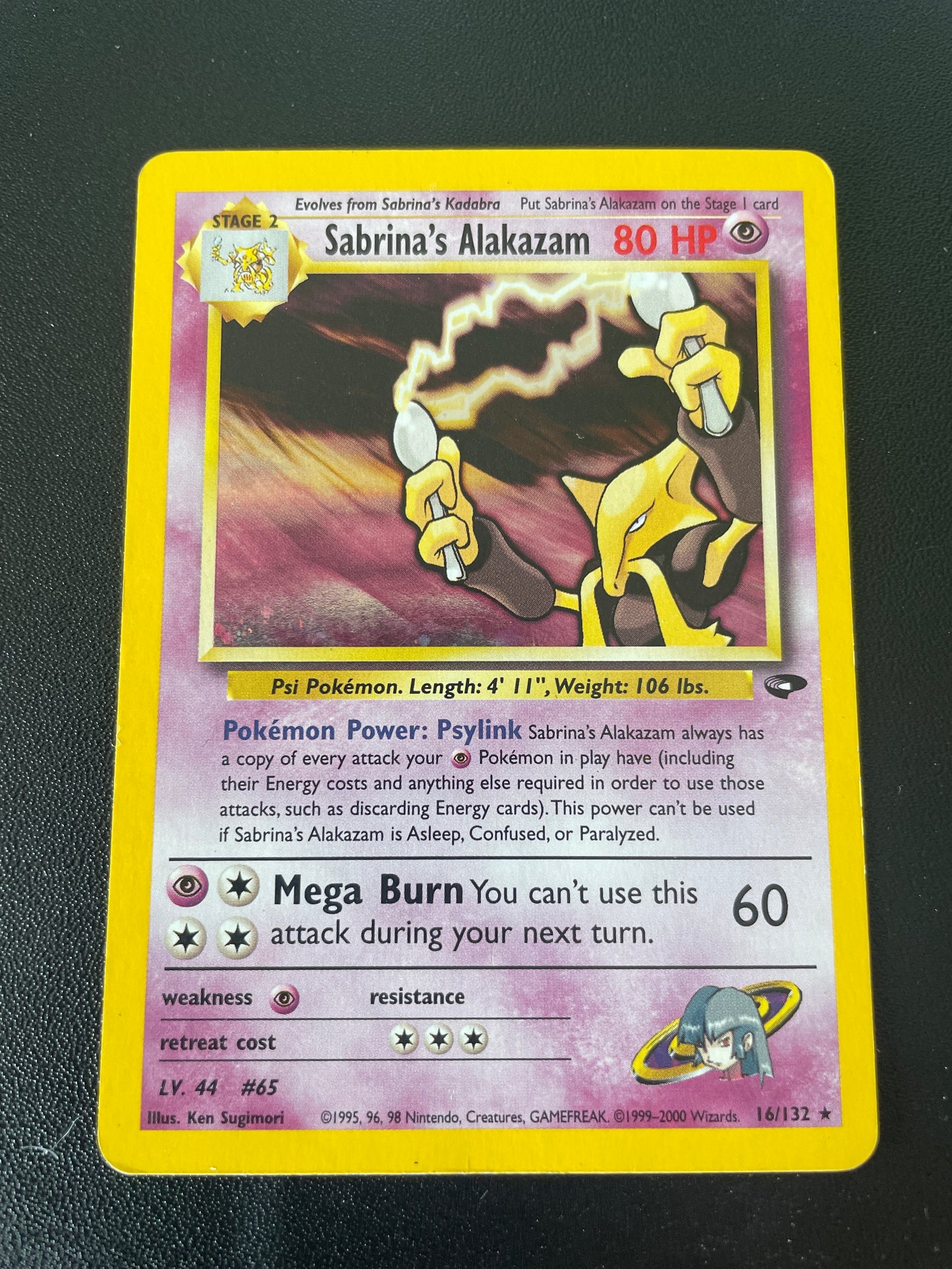 Sabrina’s Alakazam ED2 16/132 - Gym Challenge - EN - F:NM B:EX