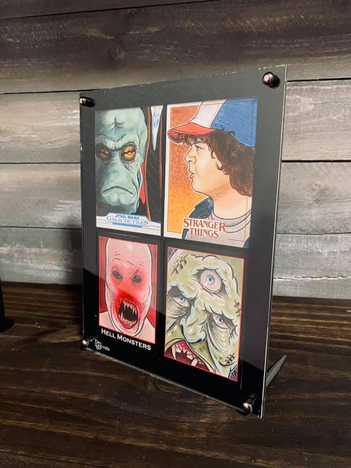 Cadre en acrylique pour 2x2 cartes à collectionner standards - Protection anti UV - Avec vis