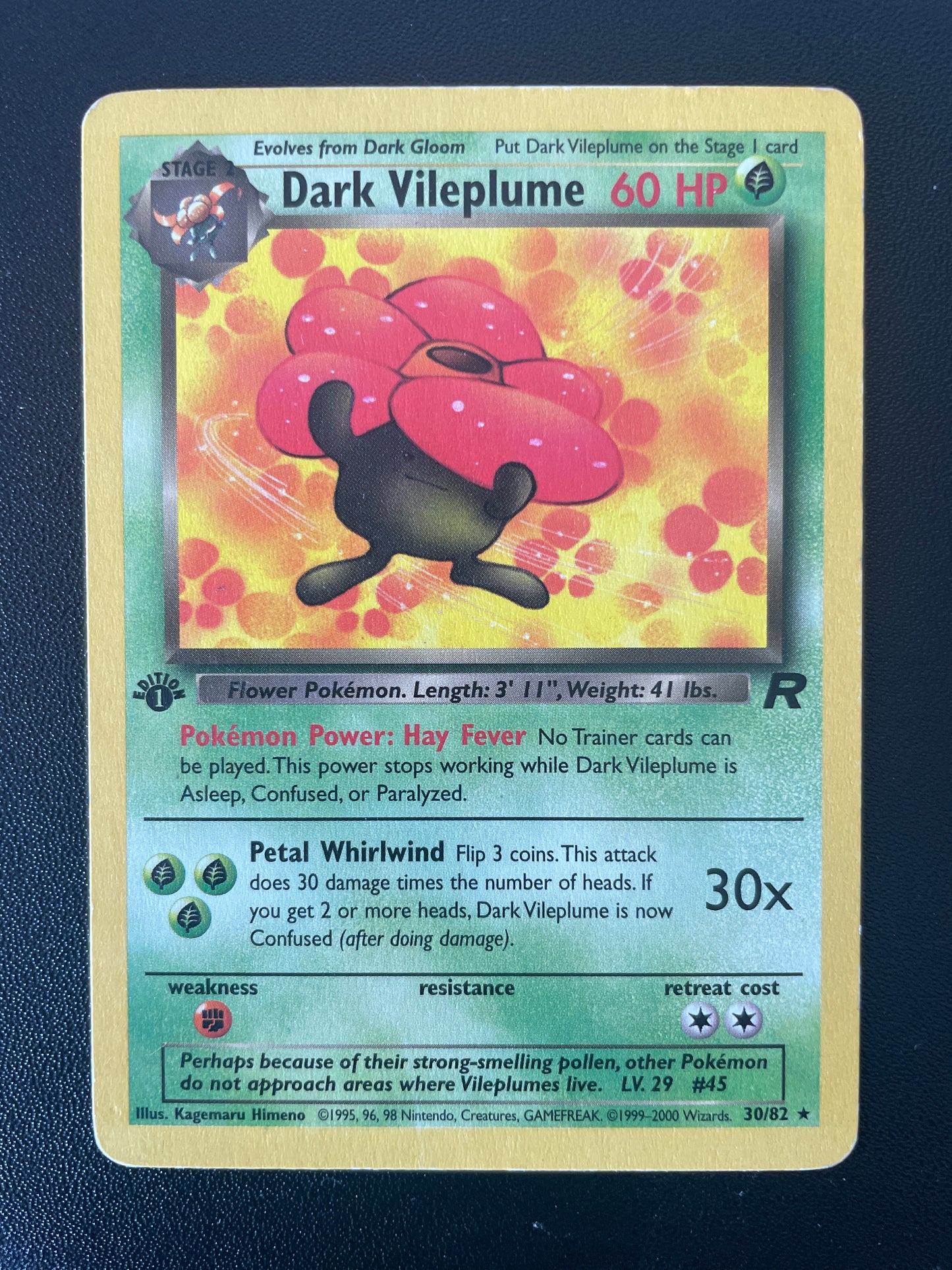 Dark Vileplume ED1 30/82 - Team Rocket - EN - F:NM B:GD