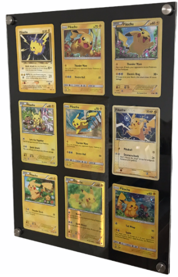 Wall frame for 9 cards (Pokmon - Sports Cards - DBZ etc) - designed f Acrydis Suisse Wall frame for 9 cards (Pokmon - Sports Cards - DBZ etc) - designed f Acrydis Suisse