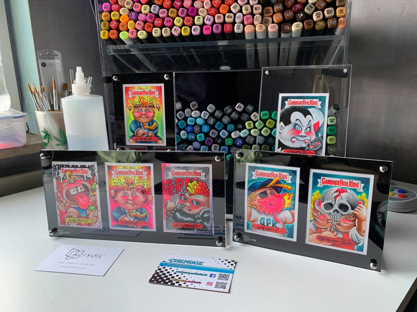 Cadre en acrylique pour 2 cartes à collectionner standards - Protection anti UV - Avec vis