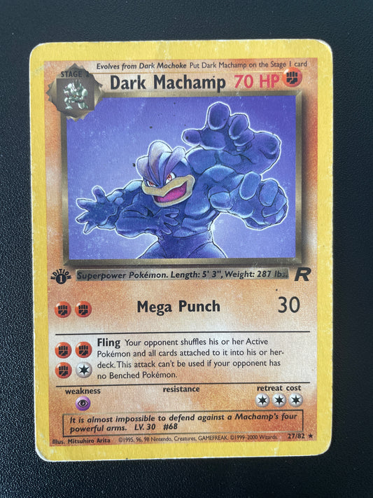 Dark Machamp ED1 27/82 - Team Rocket - EN - LP