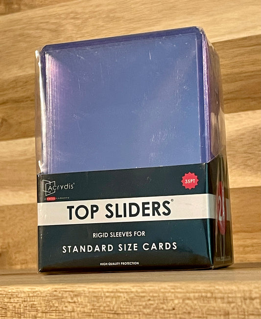 Pack of 25x Top Sliders or Top Loaders for standard 35pt TCG cards